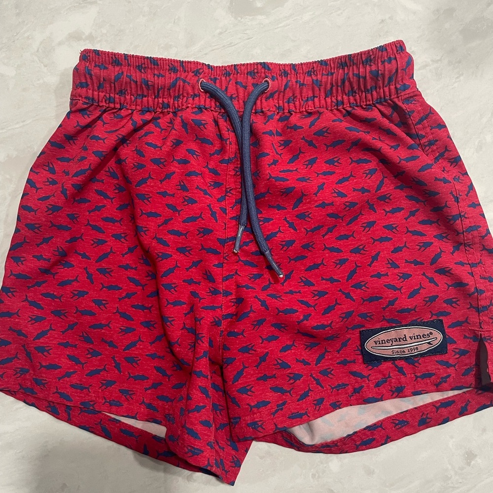 Vineyard Vines Red and Blue Kids' Swim Trunks